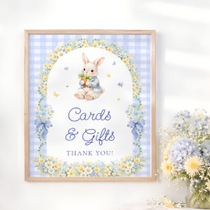 Poster Cartes et Cadeaux de Baby Shower pour Garçon Lapin