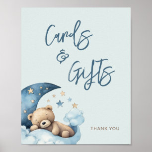 Poster Cartes et cadeaux de Baby shower Teddy Bear Moon