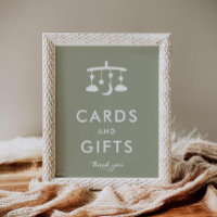 Cartes et cadeaux de Baby shower vert Sage moderne