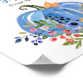 Poster Cartes et cadeaux de Baby shower Whimsical Blue Ci (Coin)