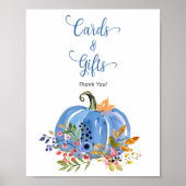 Poster Cartes et cadeaux de Baby shower Whimsical Blue Ci (Devant)