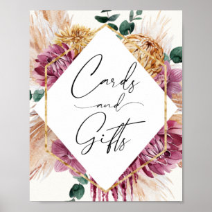 Poster Cartes et cadeaux de bouquet sec de graminées de p