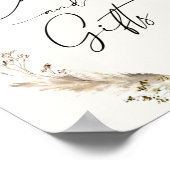 Poster Cartes et cadeaux de bouquet séché de pampas boho (Coin)