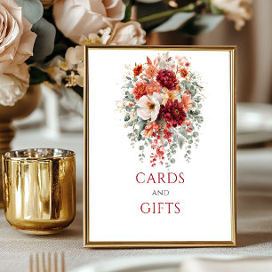 Poster Cartes et cadeaux de Bourgogne d'automne sur table