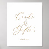 Poster Cartes et cadeaux de calligraphie dorée délicate (Devant)