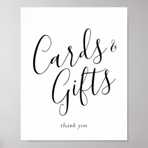 Poster Cartes et cadeaux de calligraphie élégante enseign