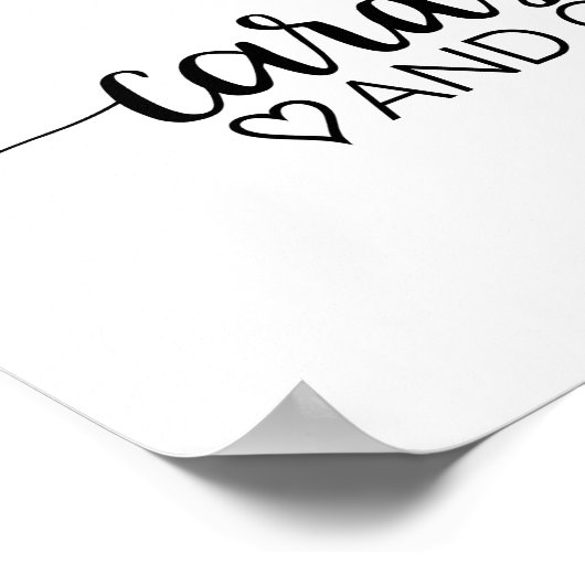 Poster Cartes et cadeaux de calligraphie noire simple (Coin)