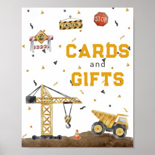 Poster Cartes et cadeaux de construction d'aquarelle