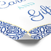 Poster Cartes et Cadeaux de Fête de Bébé Aqua Blue Capri  (Coin)