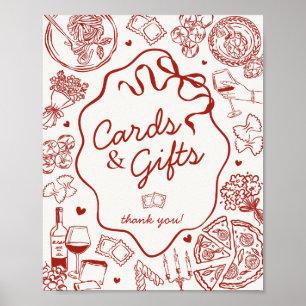 Poster Cartes et cadeaux de fête de pâtes italiennes