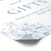 Poster Cartes et cadeaux de Fête des mariées bleu (Coin)