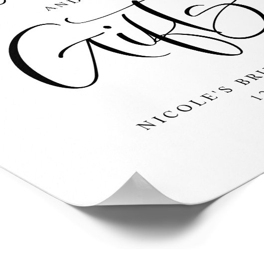 Poster Cartes et cadeaux de Fête des mariées de calligrap (Coin)