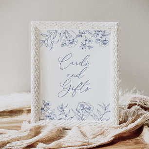 Poster Cartes et cadeaux de Fête des mariées Floral Chino