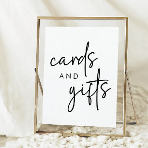 Poster Cartes et cadeaux de Fête des mariées minimes en n
