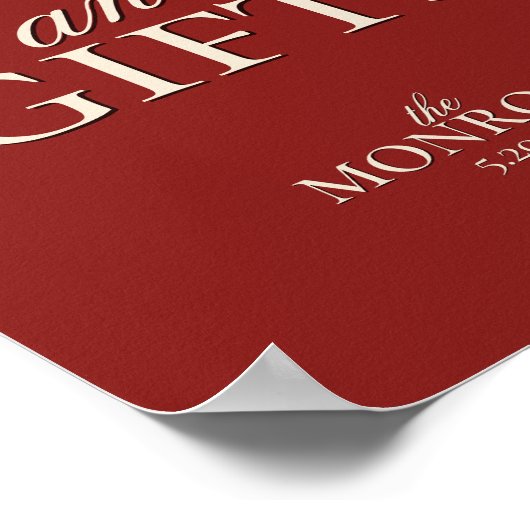 Poster Cartes et cadeaux de Fête des mariées Red Mariage (Coin)