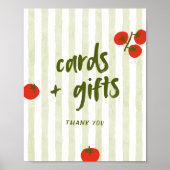 Poster Cartes et cadeaux de Fête des mariées tomate (Devant)