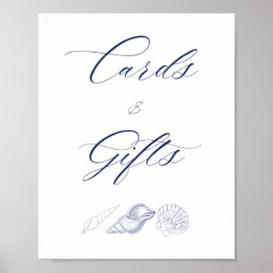 Poster Cartes et cadeaux de fiançailles côtières nautique