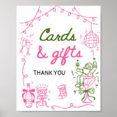 Poster Cartes et Cadeaux de Fiançailles de Noël Dessinés  (Devant)