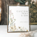 Poster Cartes et cadeaux de Fleur sauvage Whimsical Texte<br><div class="desc">Cette carte de Fleur sauvage Whimsical et cadeaux texte personnalisé poster est parfait pour votre mariage boho simple et élégant. La verdure rustique et moderne, accompagnée de fleurs sauvages d'aquarelles minimalistes, vous fera vivre votre vision ! Ce design de jolies fleurs d'or, touches de sauge bohème vert et violet est...</div>