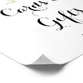 Poster Cartes et Cadeaux de Fleurs Blanches de Verdure Tr (Coin)