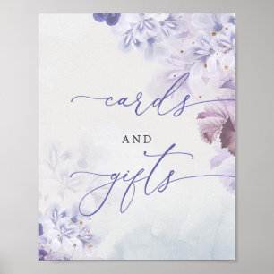 Poster Cartes et cadeaux de fleurs bleu roux printemps