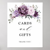 Poster Cartes et cadeaux de fleurs pourpres Dusty (Devant)