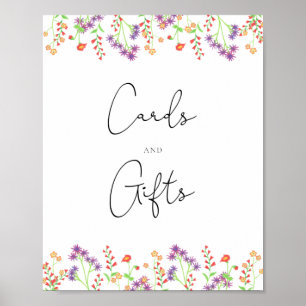 Poster Cartes et cadeaux de fleurs sauvages pour baby sho