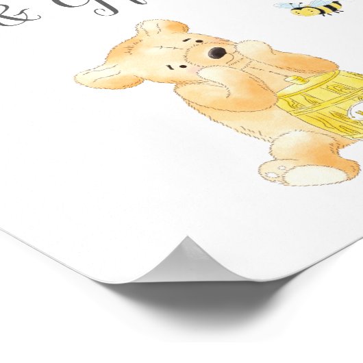 Poster Cartes et cadeaux de garçon Baby shower ours en pe (Coin)