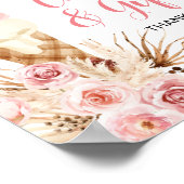 Poster Cartes et cadeaux de glace floraux de Boho Pampas (Coin)