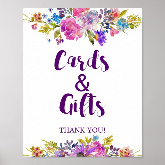 Poster Cartes et Cadeaux de Jardin Violet Prune Signe de  (Devant)