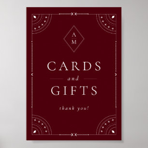 Poster Cartes et cadeaux de la Bourgogne foncée Céleste e