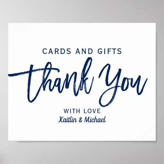 Poster Cartes et cadeaux de mariage 8x10 Typographie | bl (Devant)