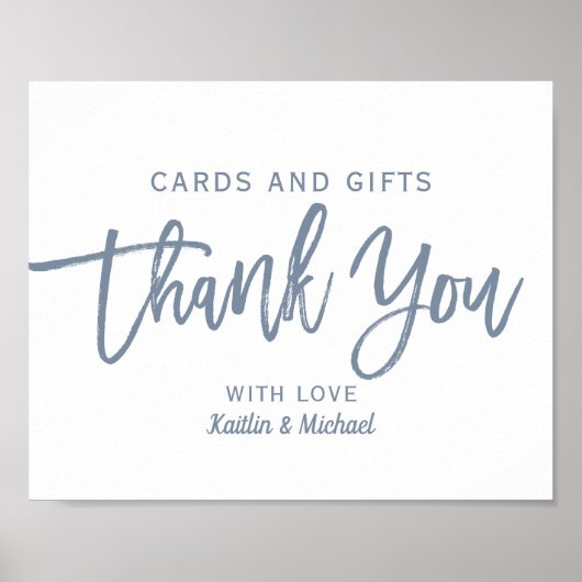 Poster Cartes et cadeaux de mariage 8x10 Typographie | Du (Devant)