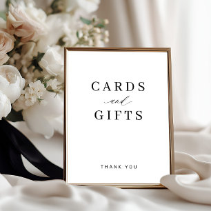 Poster Cartes et cadeaux de mariage à la typographie simp