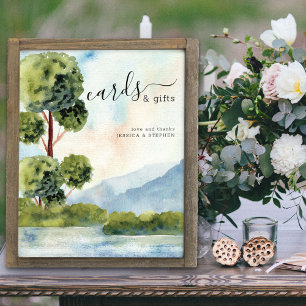 Poster Cartes et cadeaux de mariage à l'aquarelle Lake Ev