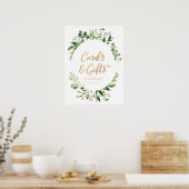 Poster Cartes et cadeaux de mariage de verdure panneau de (Cuisine)