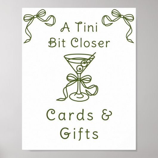 Poster Cartes et Cadeaux de Mariage Martini Toile pour En (Devant)