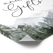 Poster Cartes et cadeaux de mariage pour le pin rustique (Coin)