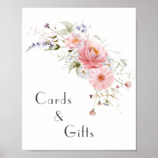 Poster Cartes et cadeaux de mariage rose Fleur sauvage de (Devant)