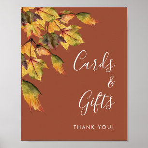 Poster Cartes et Cadeaux de Mariage Rustiques de Feuillag