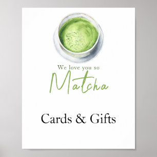 Poster Cartes et cadeaux de matcha latte pour baby shower