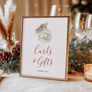 Poster Cartes et cadeaux de Noël d'hiver