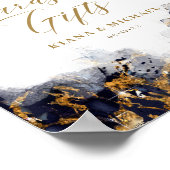 Poster Cartes et cadeaux de Parties scintillant en marbre (Coin)