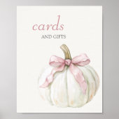 Poster Cartes et cadeaux de petite Citrouille rose blanch (Devant)