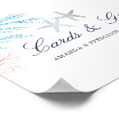 Poster Cartes et cadeaux de plage d'algues à l'aquarelle (Coin)