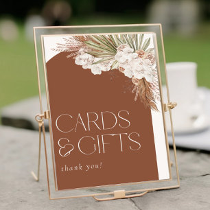 Poster Cartes et Cadeaux de Plumes Florales en Terre Cuit