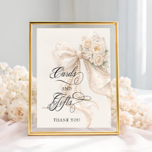 Poster Cartes et Cadeaux de Réception de Mariage à Ruban