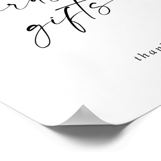 Poster Cartes et cadeaux de script moderne (Coin)