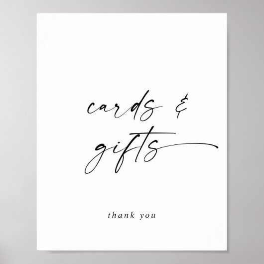 Poster Cartes et cadeaux de script moderne (Devant)