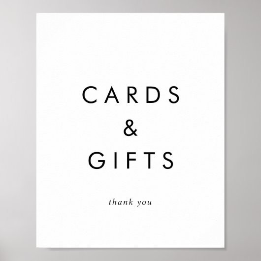 Poster Cartes et cadeaux de typographie chic (Devant)